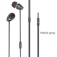 Навушники провідні HOCO M28 (мікрофон, круглий шнур) Grey