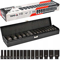 Набір ударних голівок 15 шт. 1/2″ 10-32 мм. YATO YT-1055