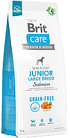 Сухой корм для щенков больших пород с лососем Brit Care Dog Grain-free Junior Large Breed 12 кг