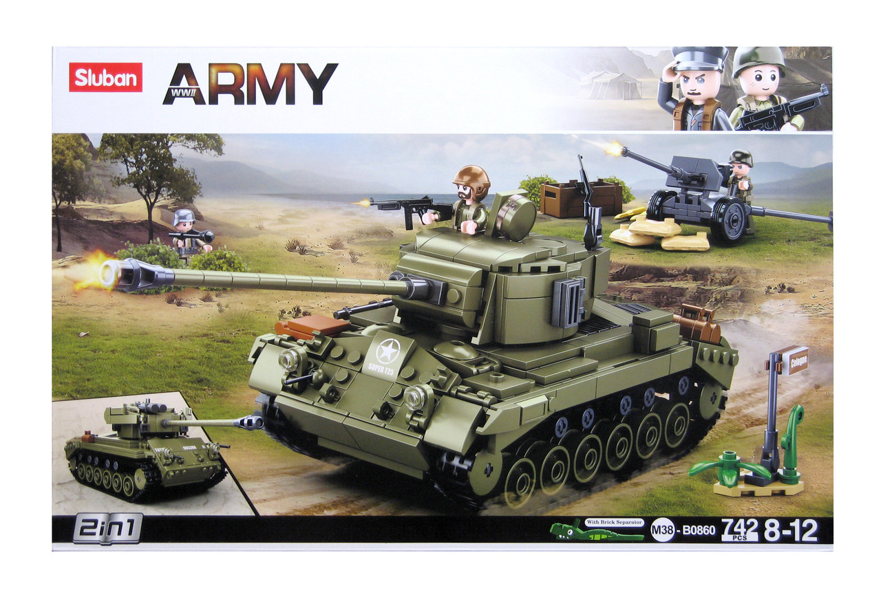 Конструктор Sluban M38 - B0860 Танкова атака, 742 деталі, 3 фігурки
