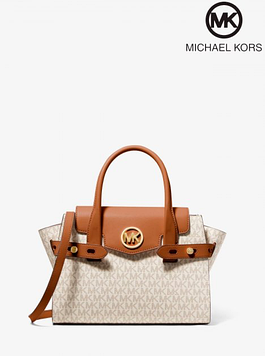 Жіноча сумка MICHAEL Michael Kors Carmen Medium Logo And Faux Leather Belted Satchel ОРИГИНАЛ