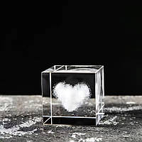 Куб призма стеклянный высококачественный сердце 40x40x40 (AH0110_1)