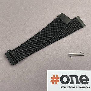 Ремінець металевий 20 мм Huawei Watch GT2 42mm міланська петля для хуавей вотч гт2 чорний o7g