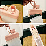 Плоска пляшка для води А5 Aqua, 450 мл, бежева, фото 4