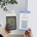 Плоска пляшка для води А5 Aqua, 450 мл, бежева, фото 6