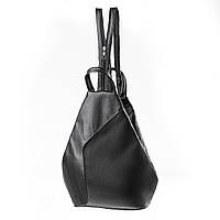Жіночий міський рюкзак-сумка з натуральної шкіри LT 5693 чорний