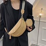 Бананка жіноча на пояс і через плече на широкому ремені з гаманцем, фото 3