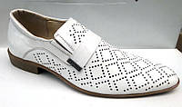 Чоловічі літні шкіряні туфлі білі 43, 44 розмір Str0001