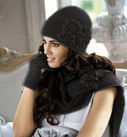 Женская двойная шапка "Ариадна" цвет баклажан