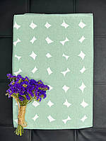 Простынь на резинке 180х200см + 2 шт наволочки 50х70см -Фланель Cotton Collection abstraction green 3
