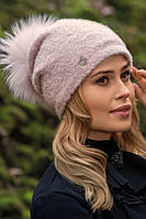 Модний польський комплект із вовни-букле "Карен" (шапка + шорф-вісімка)