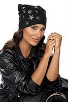 Жіноча шапка-біні із зірками "Гардиса" (Gardisa) світла пудра