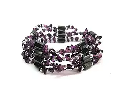 Великий браслет на руку з аметисту та гематиту