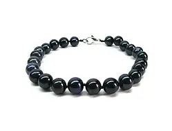 Стильний браслет із чорних перлів