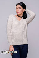 Турецький в'язаний светр — 16516 бежевий