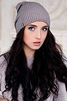 Женская осенняя шапка - 4208 тёмный кофе