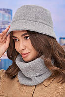 Модний комплект із панами та снуда сірого кольору 4974-77