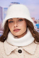 Модний комплект із панами та снуда білого кольору 4974-77