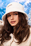 Утепленная стильная панама белого цвета 6084