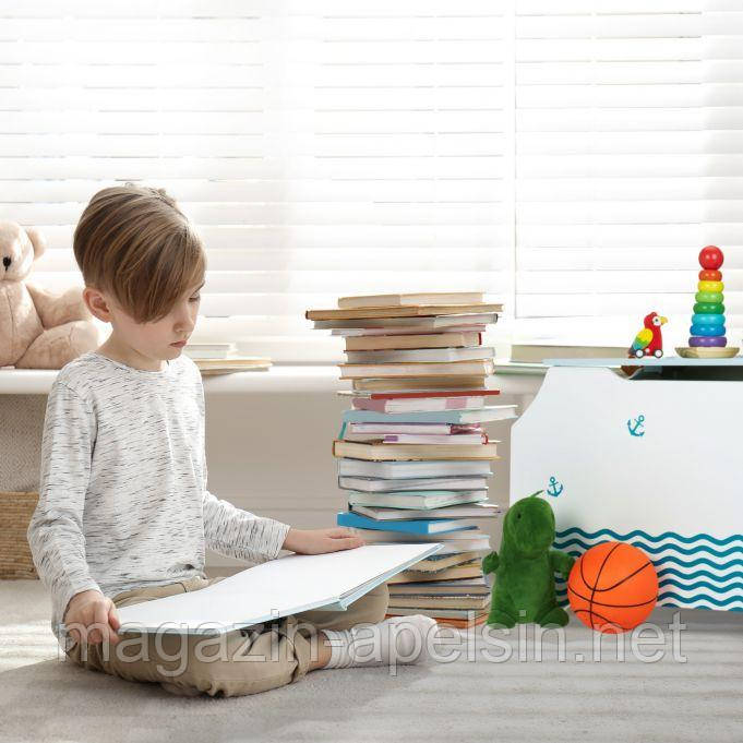 Сундук для игрушек с отделениями для книг - фото 1 - id-p1832496618