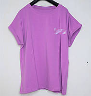 Жіноча футболка з накатом, 46-50 р-р. Стильна футболка, літня футболка жіноча, бавовна