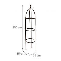 Декоративная опора для вьющихся растений балкона или сада, пластик/металл, коричневый, 190 x 35 x 35 см