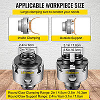 Четырехкулачковый патрон VEVOR 95 мм, резьба токарного патрона 1 дюйм x 8 TPI, 4-кулачковый патрон,