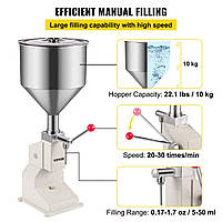 Ручная машина VEVOR A03 для разлива жидкостей и паст, емкость 10 кг, нержавеющая сталь жидкостей