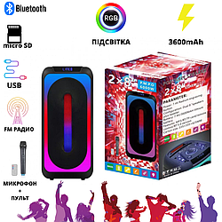 Професійна акустична система 3600mAh караоке мікрофоном потужна Bluetooth колонка з RGB підсвічуванням VS