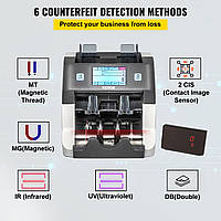 EVOR Счетчик банкнот Счетчик ценностей с 2 карманами 800/1000 шт/мин Счетчик денег Счетчик банкнот 6 детекций