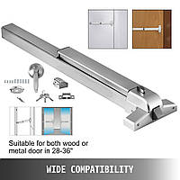 VEVOR Антипаніка для дверей шириною 71-90 см Пристрій аварійного виходу 65 см (з кришкою) Пристрій аварійного виходу Замок