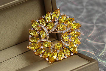 Брошка Xuping Jewelry сонечко 4.2 см золотиста