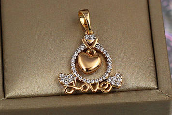 Кулон Xuping Jewelry лав право вибору 1.8 см із родієм золотистий