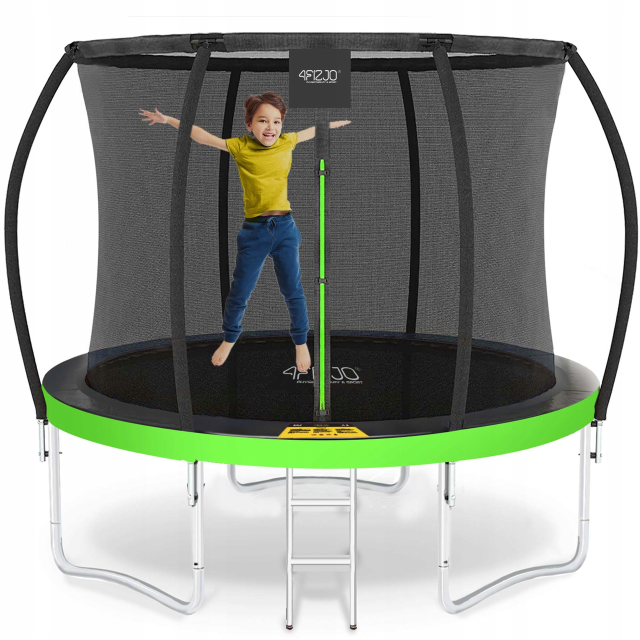 Батут з внутрішньою сіткою 4FIZJO PRO 8FT 252 см Black/Green (P-5907739314161)