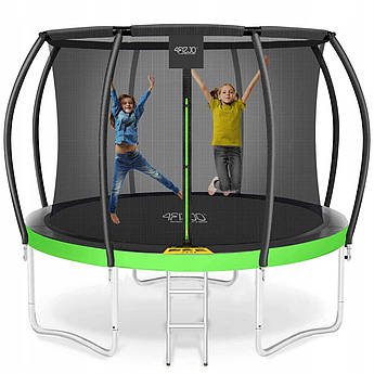 Батут з внутрішньою сіткою 4FIZJO PRO 10FT 312 см Black/Green (P-5907739314178)