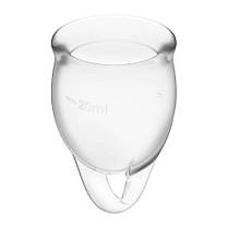 Набір менструальних чаш Satisfyer Feel Confident (Transparent), 15мл і 20мл, мішечок для зберігання, фото 5