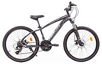 Гірський велосипед для підлітка 24 колеса Велосипед Crossride MATRIX 24 MTB рама 13 Чорно-сірий