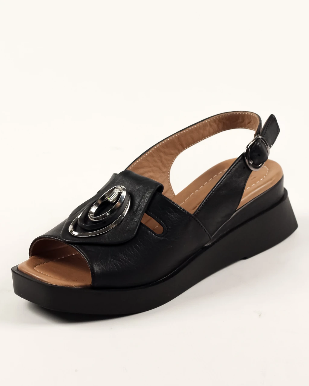 Босоніжки на танкетці Mario Muzi 1769 40 чорні шкіра