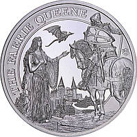 Серебряная монета 1oz Королева Фей Уна и Редкросс 1 фунт стерлингов 2023 Остров Святой Елены