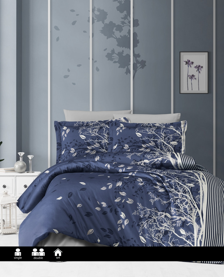 Постільна білизна First Choice - Satin Cotton - Living Navy Blue