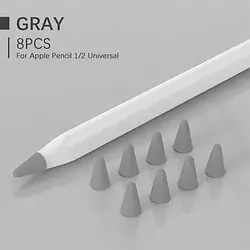 Чохол для наконечника стилуса GOOJODOQ 1005001835985075 Gray (Apple Pencil 1-2 покоління, 8шт, TPU)