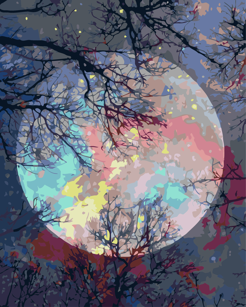 Картина за номерами Місячні барви 40*50 см Орігамі LW 32210