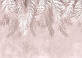 Фото шпалери з пір'ям 368x254 см Пальмове листя на рожево-бежевому фоні 14017P8 Найкраща якість, фото 3