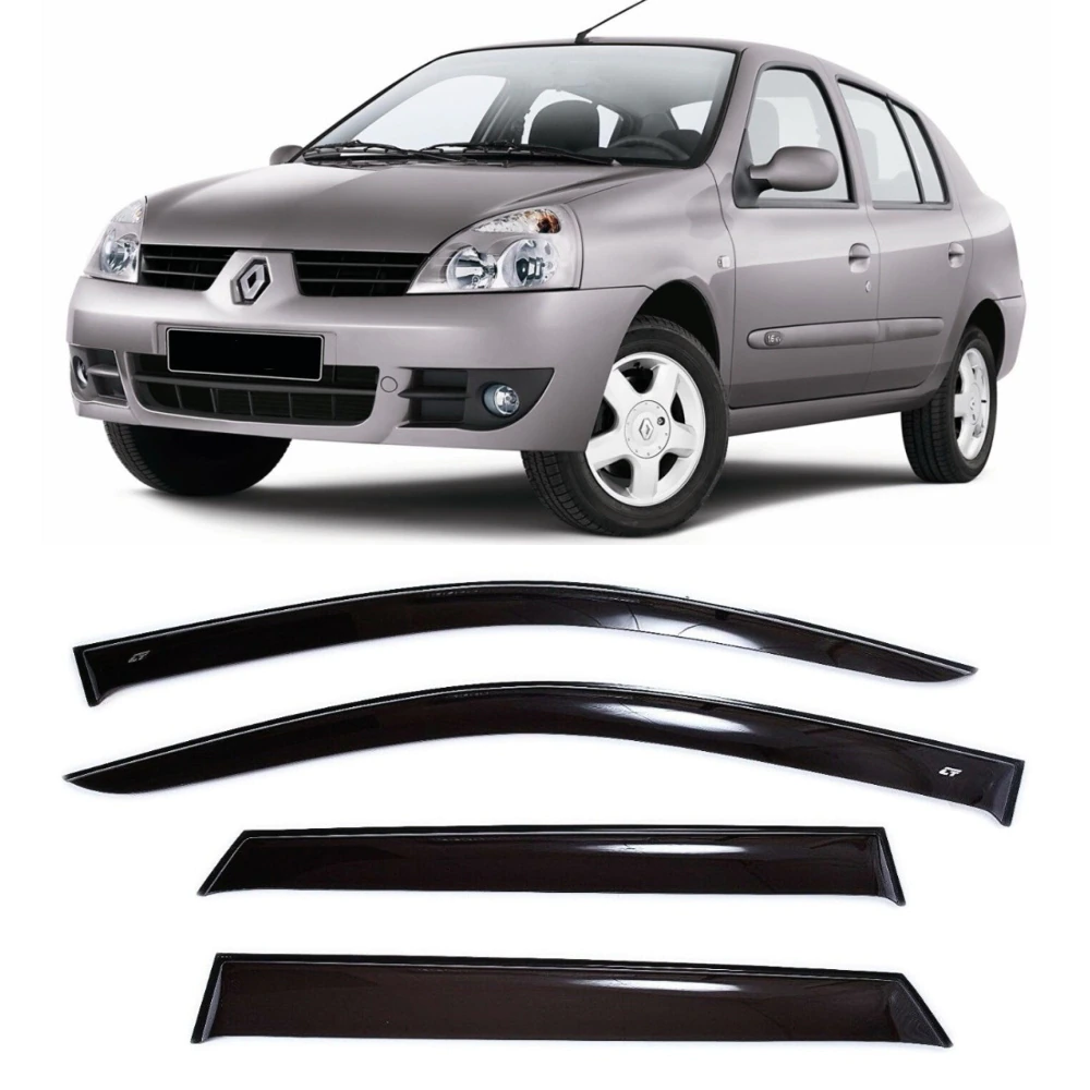 Дефлектори бічних вікон Renault Symbol (Рено Сімбл) 2001-2008 (скотч) AV-Tuning, вітровики на двері автомобіля
