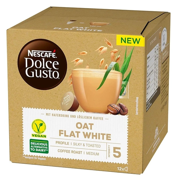 Кава в капсулах Nescafe Dolce Gusto Oat Flat White 12 шт м'яка вівсяна кава Дольче Густо
