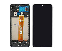Дисплей для Samsung A125 Galaxy A12 с чёрным тачскрином и корпусной рамкой