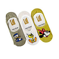 Носки Следки Женские Calze Moda Disney 36-40 с силиконовой пяткой Ассорти