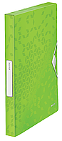 Папка на резинке Leitz WOW, A4 PP, цвет "зеленый металлик"