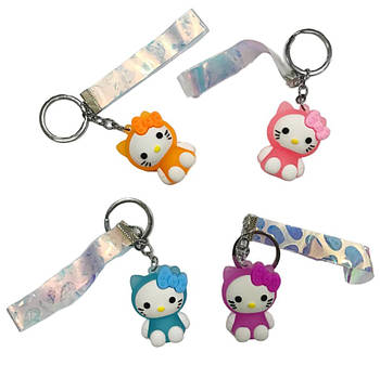 Брелок дитячий SuperBrelok Киця 4,5см зі стрічкою №3136