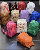 Рюкзак женский городской стеганый 35*26 см на молнии с карманом из искусственной кожи в разных цветах Dpolo